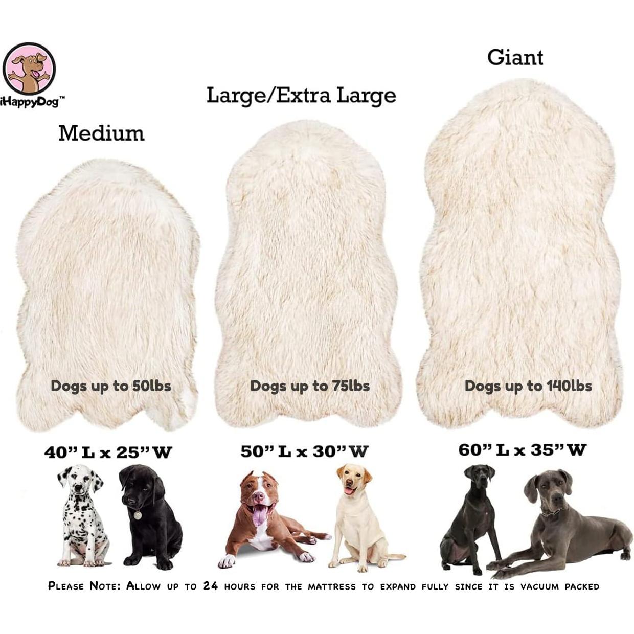 Cama ortopédica de lujo iHappyDog 127x76cm para perros grandes