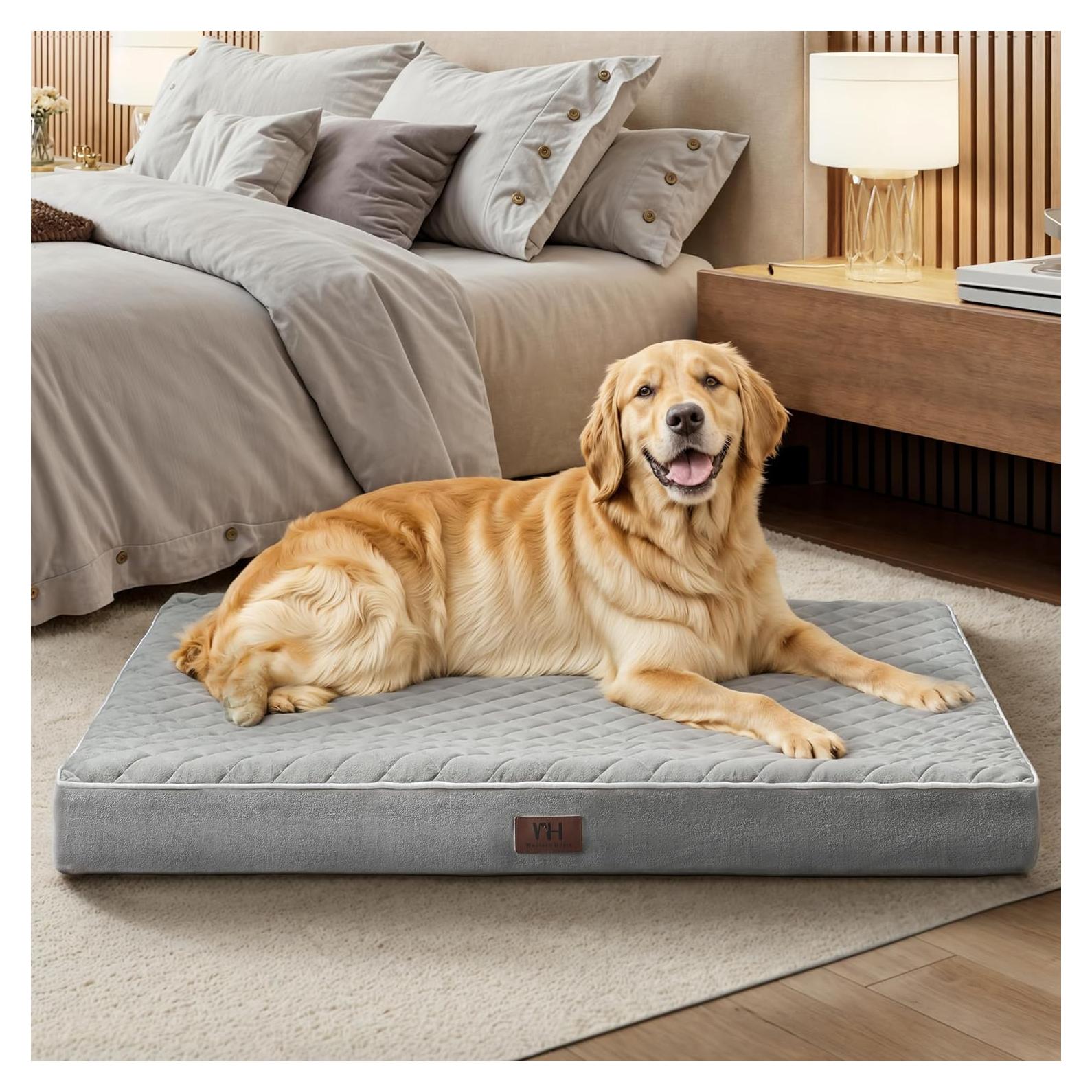 Cama ortopédica para perros grandes Western Home WH - Gris 106.68x76.2 cm