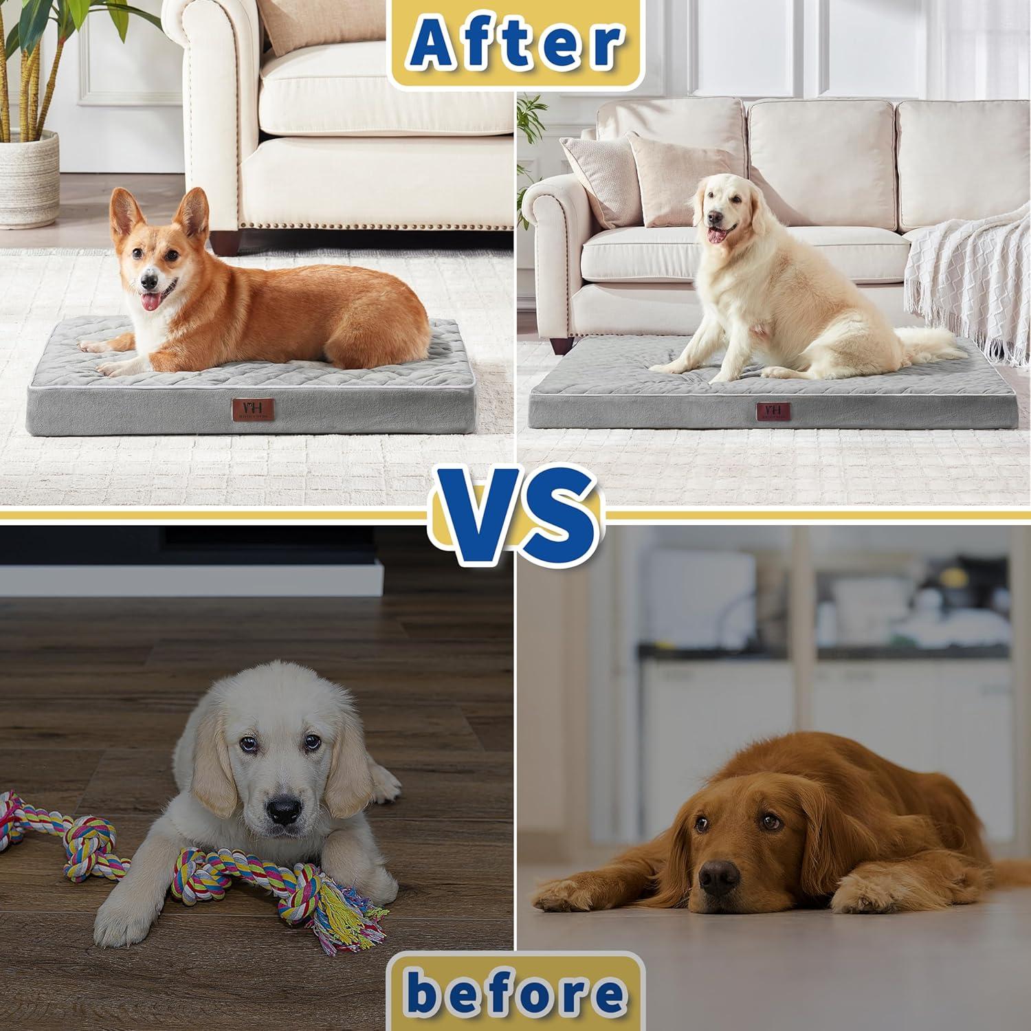 Cama ortopédica para perros grandes Western Home WH - Gris 106.68x76.2 cm