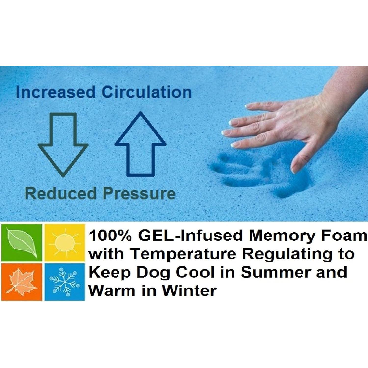 Cama ortopédica para perros Dogbed4less 119x73cm con gel