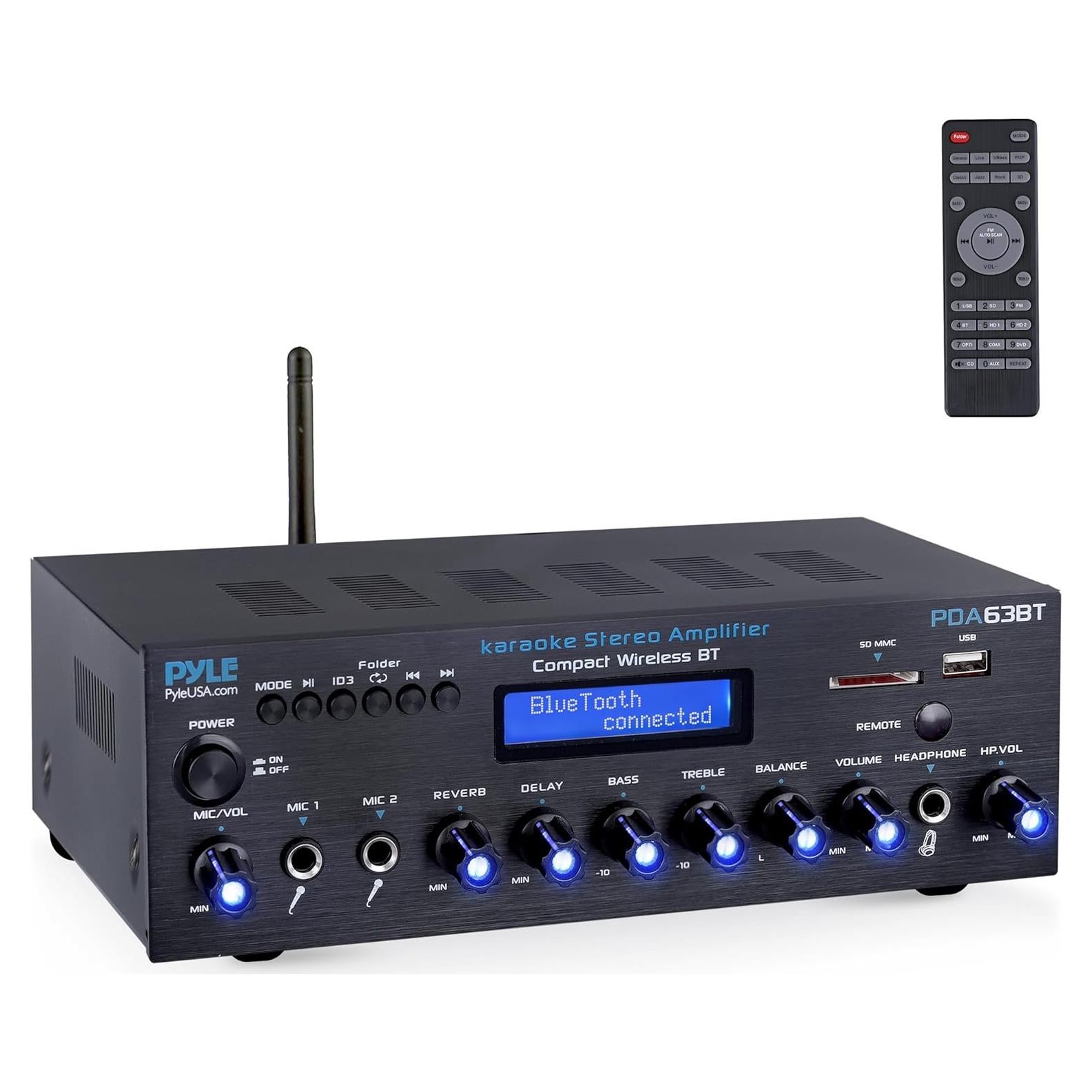 Amplificador Estéreo Inalámbrico Pyle PDA63BT 200W Bluetooth