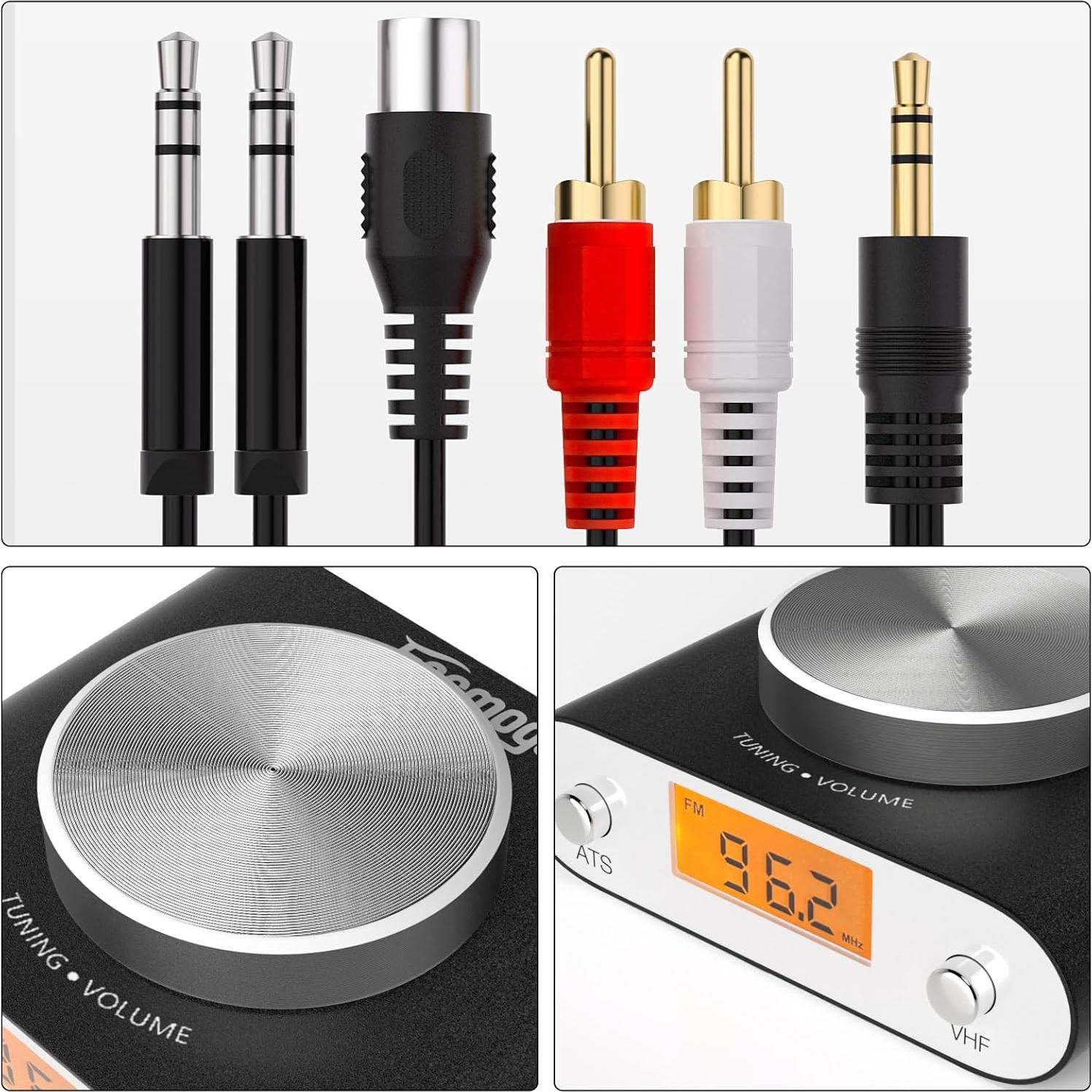 Receptor de Radio FM Facmogu Si4730 con Antena de 10m y Salida 3.5mm