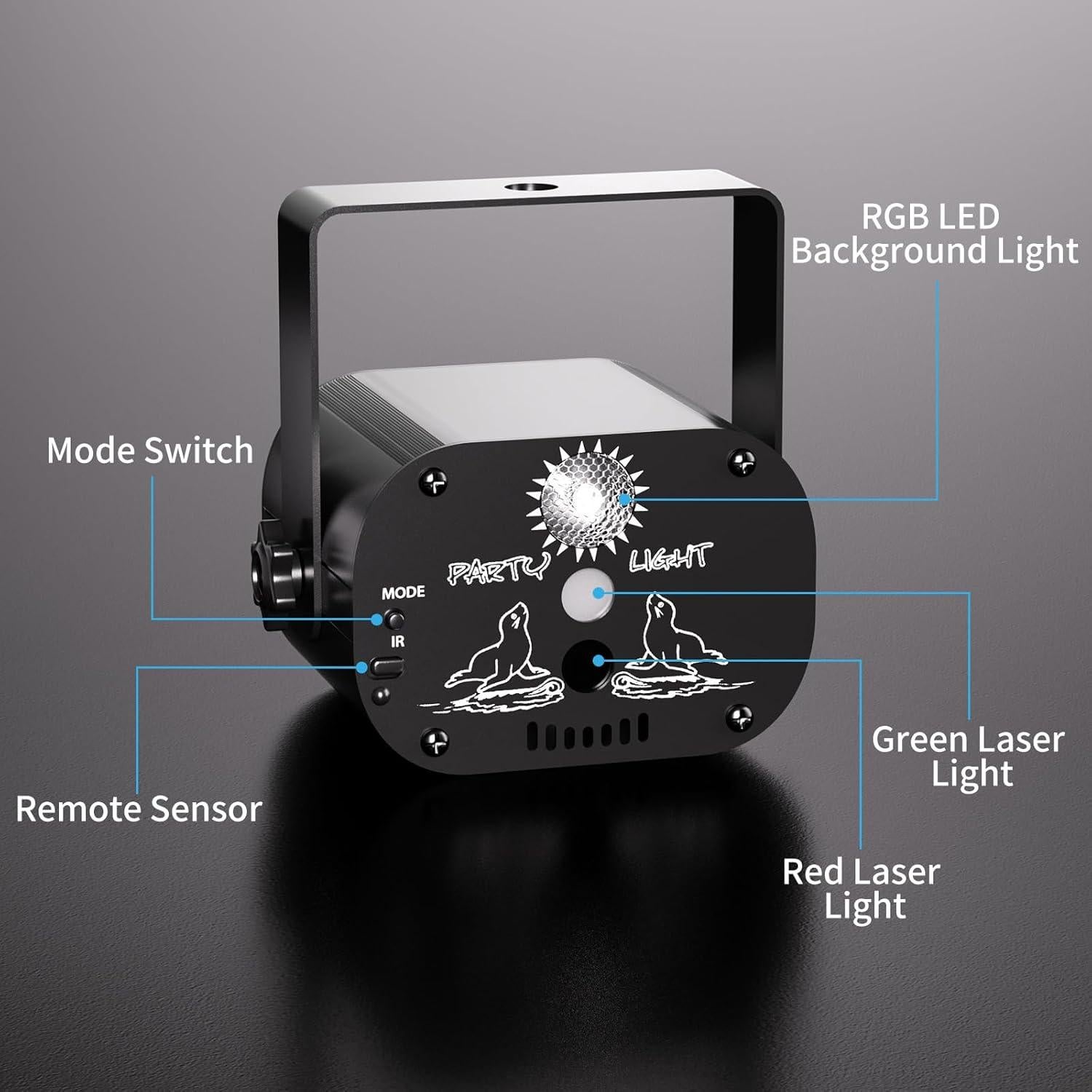 Proyector de Luz Estroboscópica LED RGB Qajok DQ-R60 10.67cm
