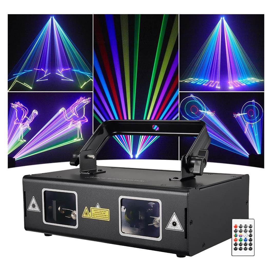 Luz Láser 3D RGB DMX512 con Control Remoto para Fiesta