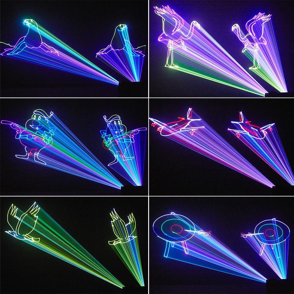 Luz Láser 3D RGB DMX512 con Control Remoto para Fiesta