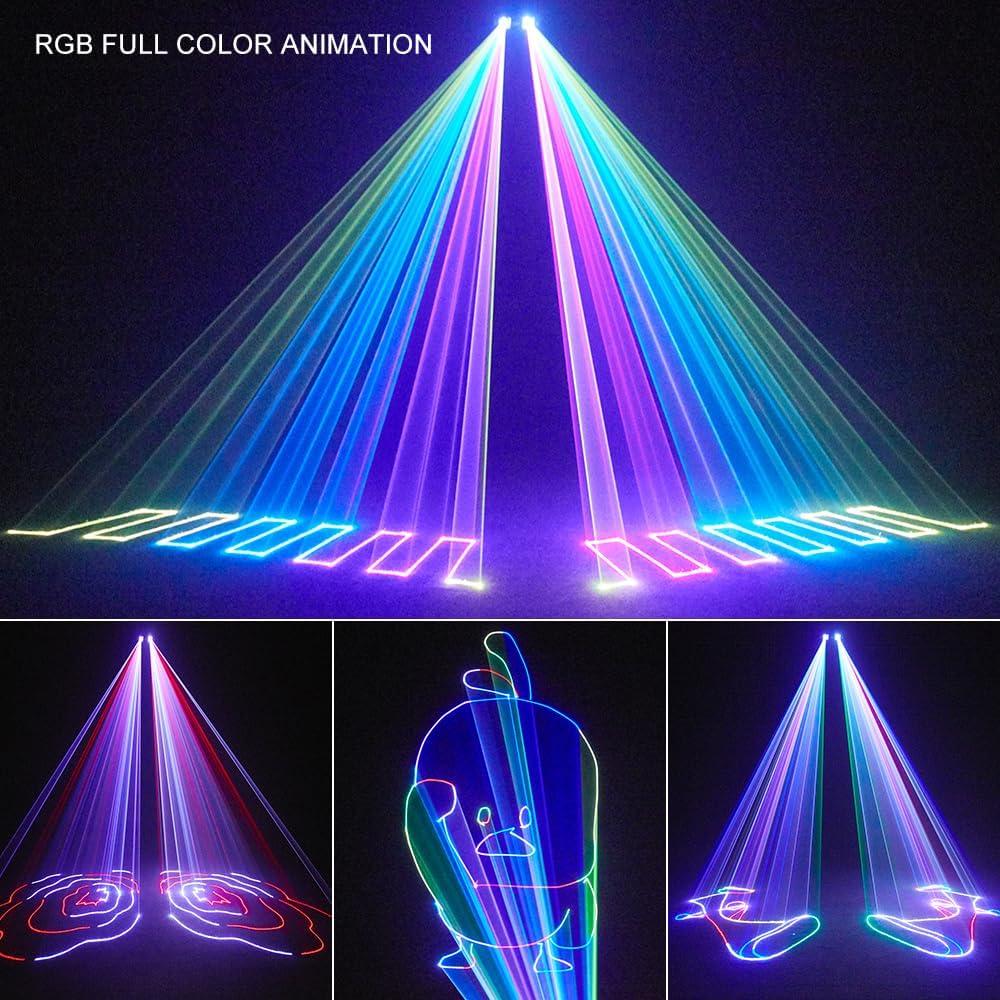 Luz Láser 3D RGB DMX512 con Control Remoto para Fiesta