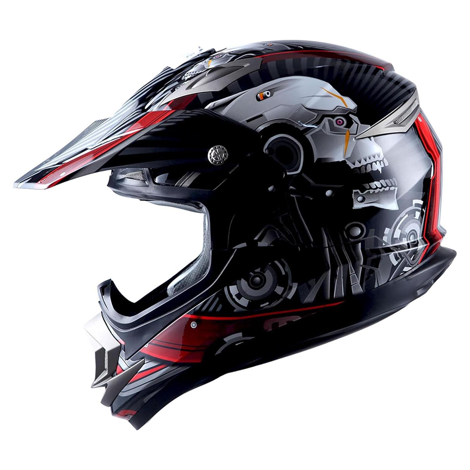 Casco de Motocross 1Storm HGXP14B Fibra Carbono Negro