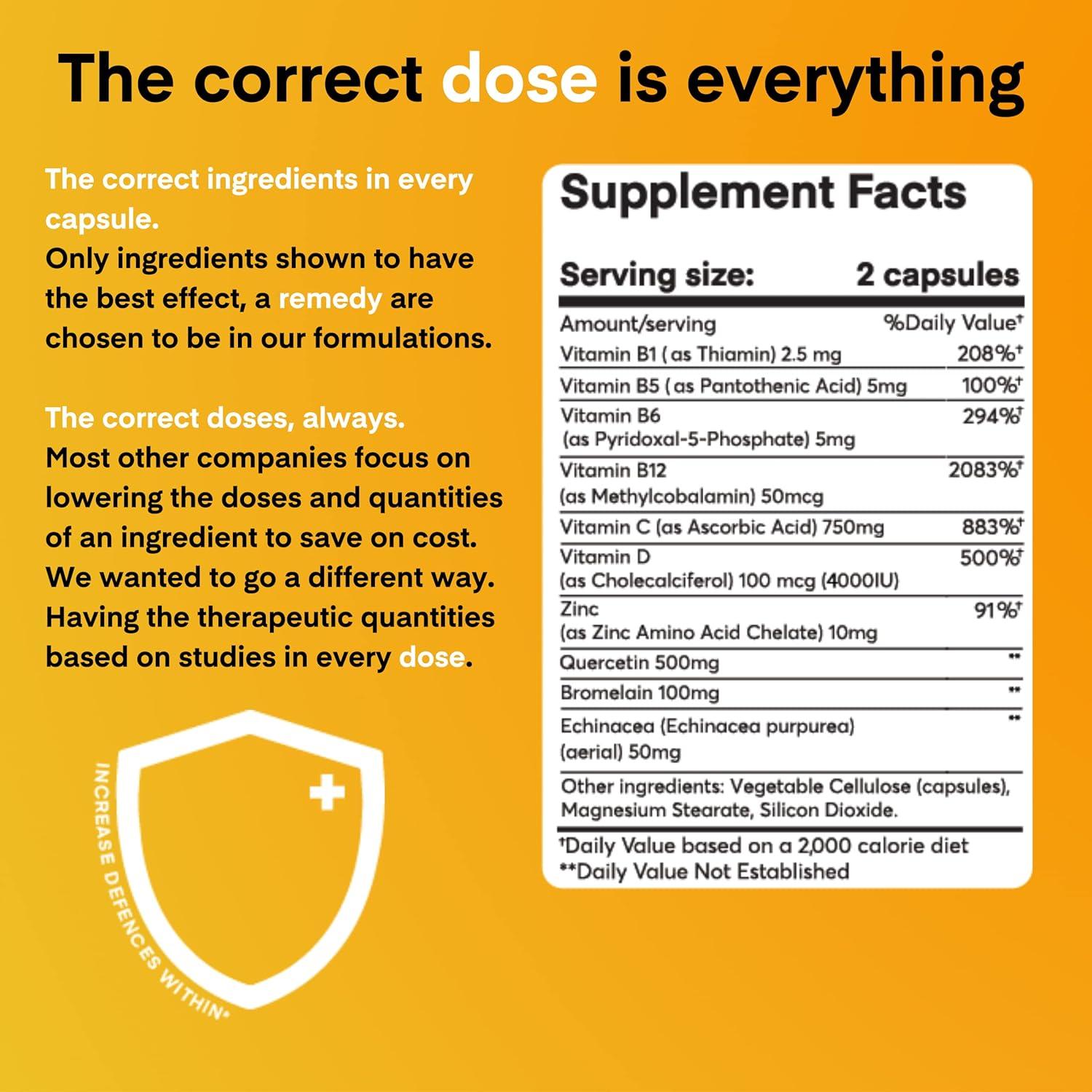 Suplemento Inmunológico Quercetina 500mg dose+remedy 60 gomitas