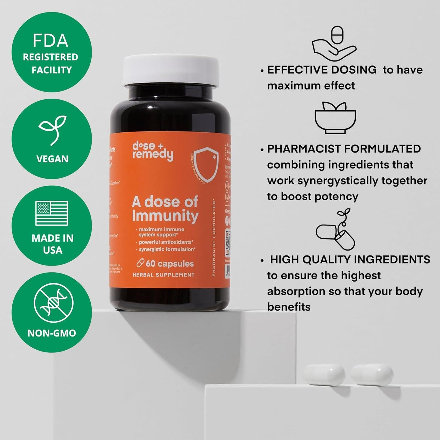 Suplemento Inmunológico Quercetina 500mg dose+remedy 60 gomitas