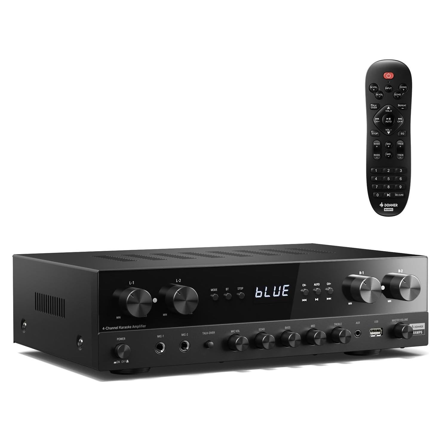 Amplificador de Audio Donner MAMP5 1000W 4 Canales Bluetooth