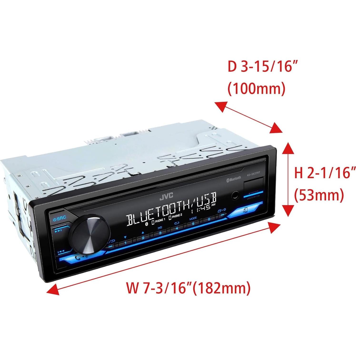 Estéreo de Coche JVC KD-SX27BT Bluetooth 100W USB 1.5A