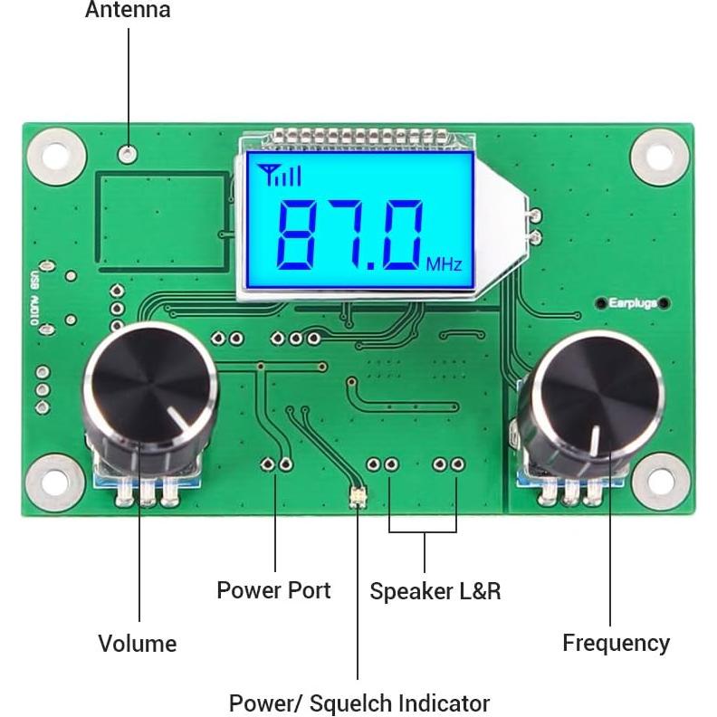 Módulo Receptor FM Digital ICStation Estéreo LCD 75x45mm