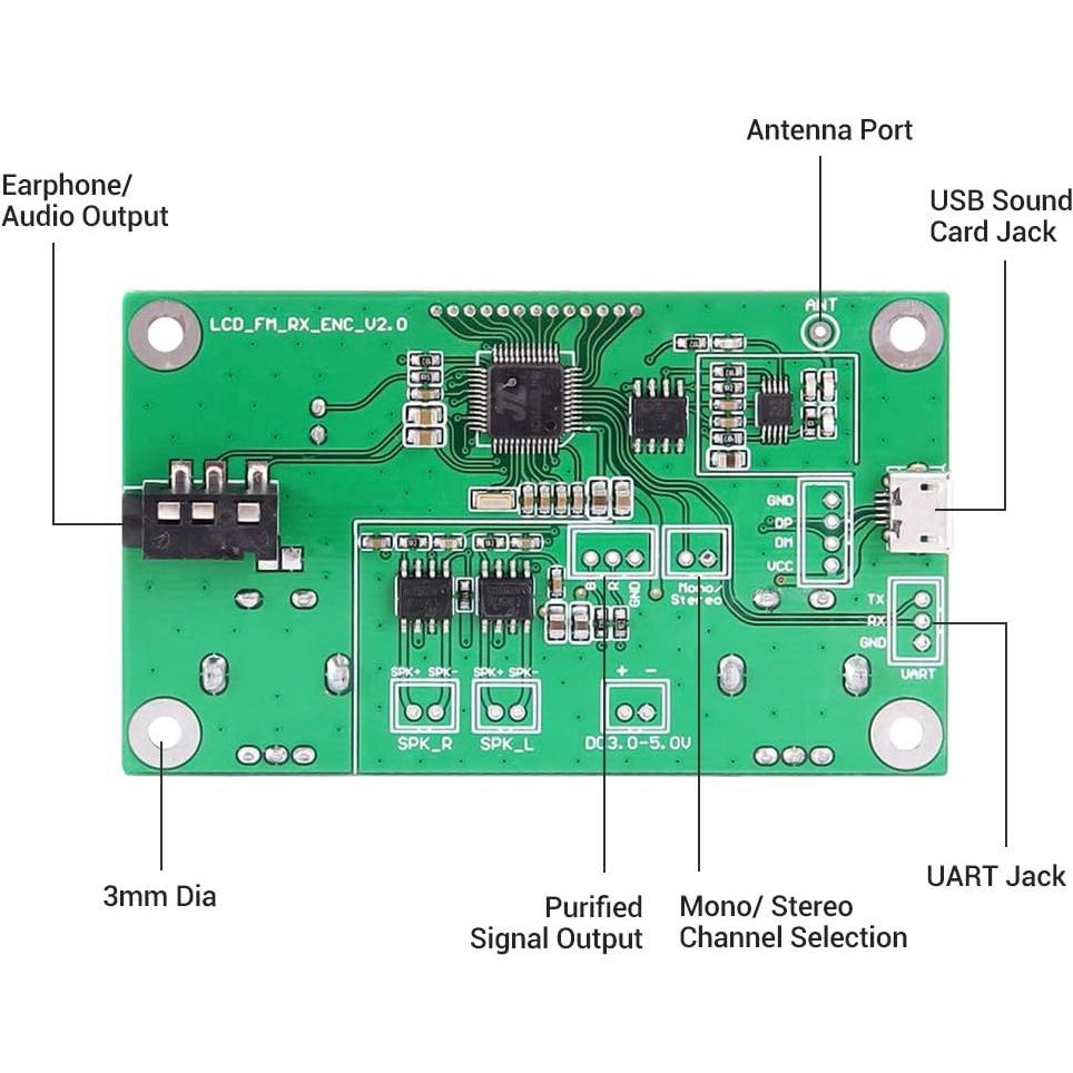 Módulo Receptor FM Digital ICStation Estéreo LCD 75x45mm