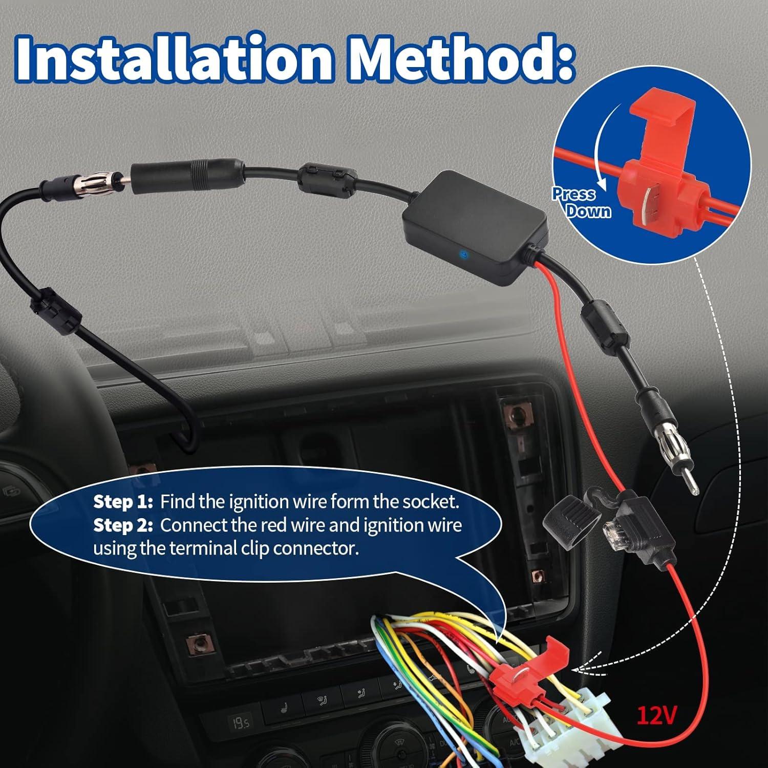 Amplificador de Señal de Antena FM Bingfu 12V para Auto