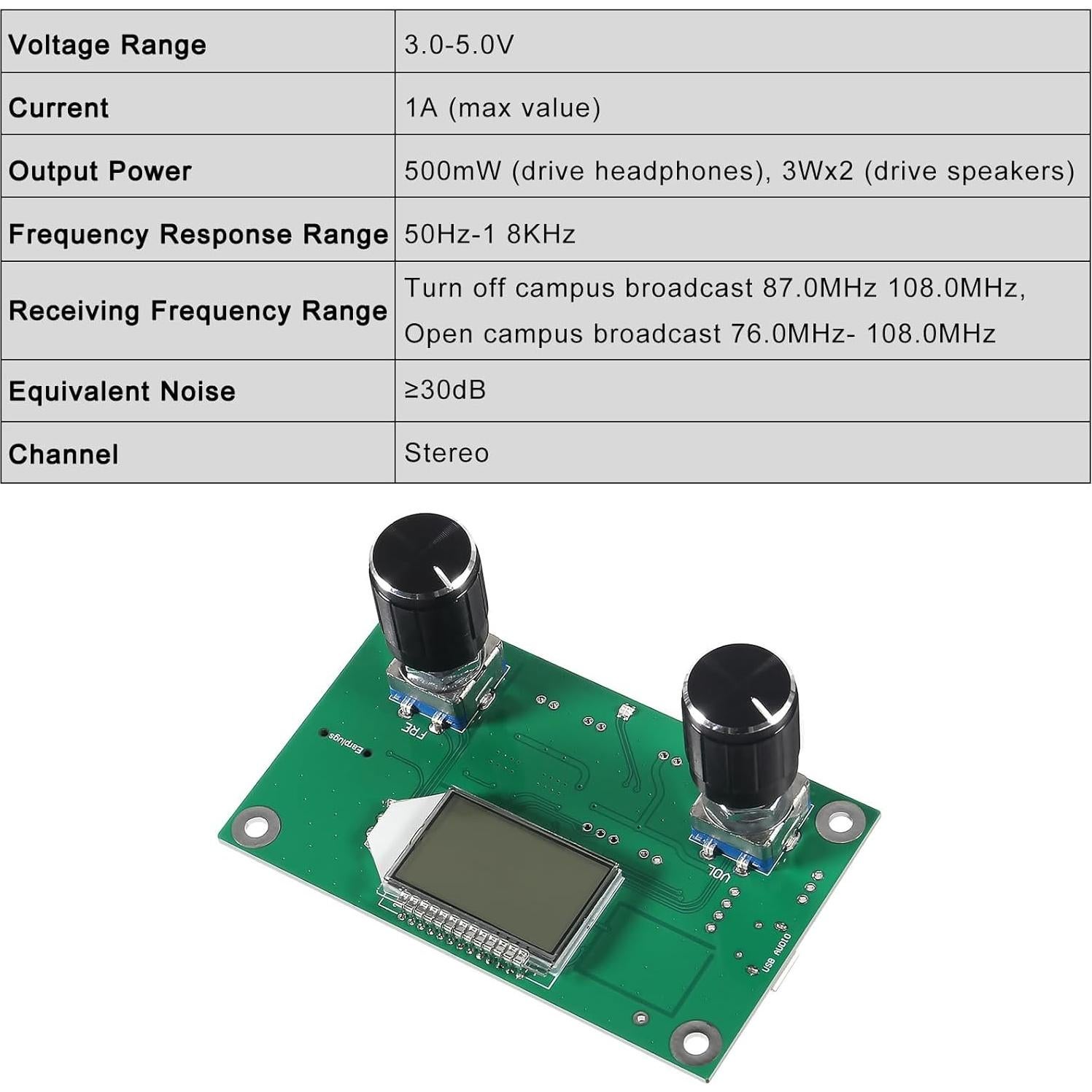 Módulo Receptor FM Digital DWEII-2P con Pantalla LCD