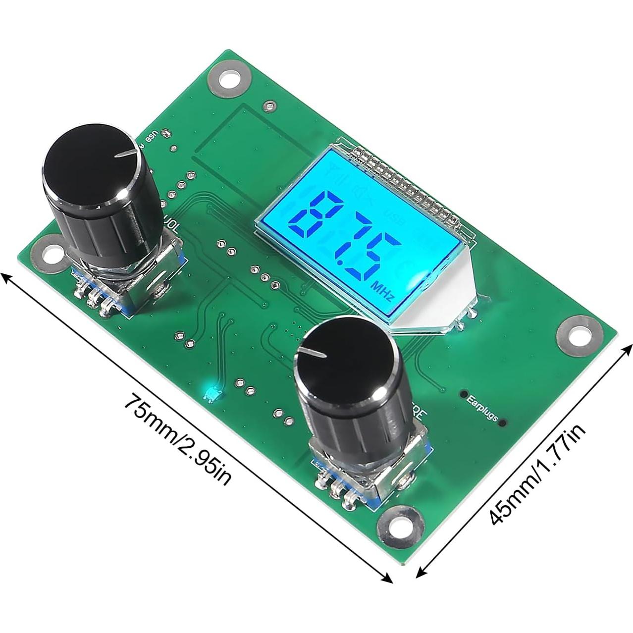 Módulo Receptor FM Digital XIITIA 3-5V Pantalla LCD Estéreo