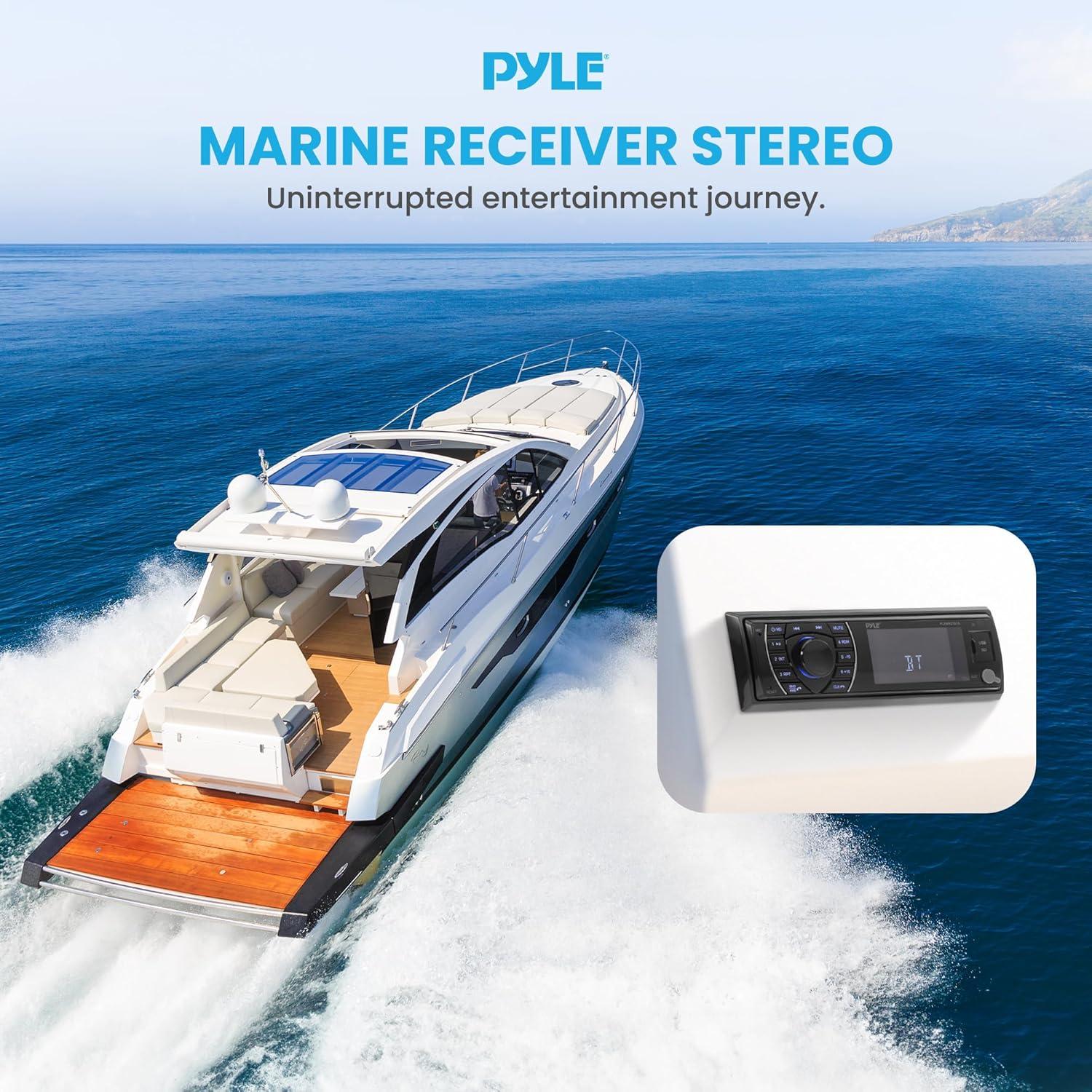 Receptor Marino Bluetooth Pyle PLRMR27BTB 300W USB SD AM/FM
