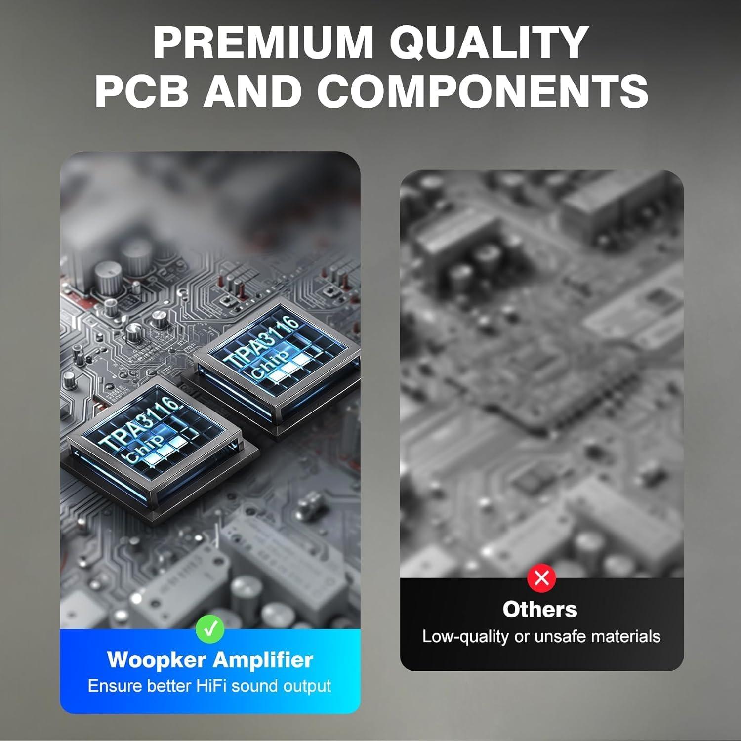 Amplificador Estéreo Woopker AK3116 Bluetooth 5.3 100W x2