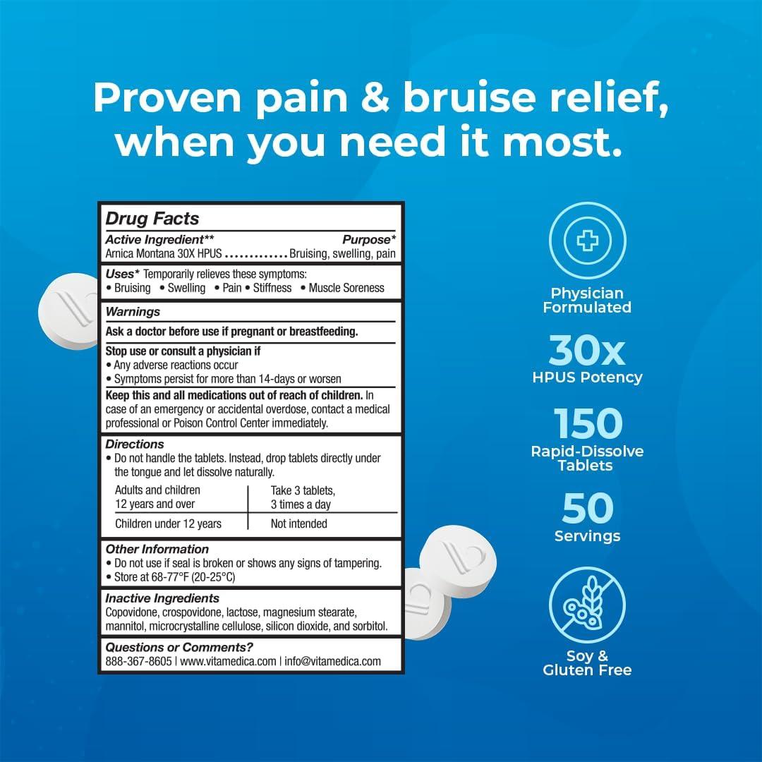Tabletas Homeopáticas Arnica Montana 30X VitaMedica 150 Ct