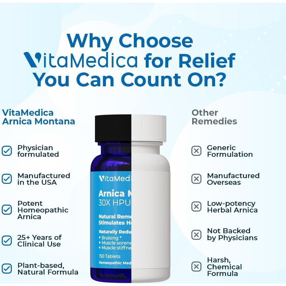 Tabletas Homeopáticas Arnica Montana 30X VitaMedica 150 Ct