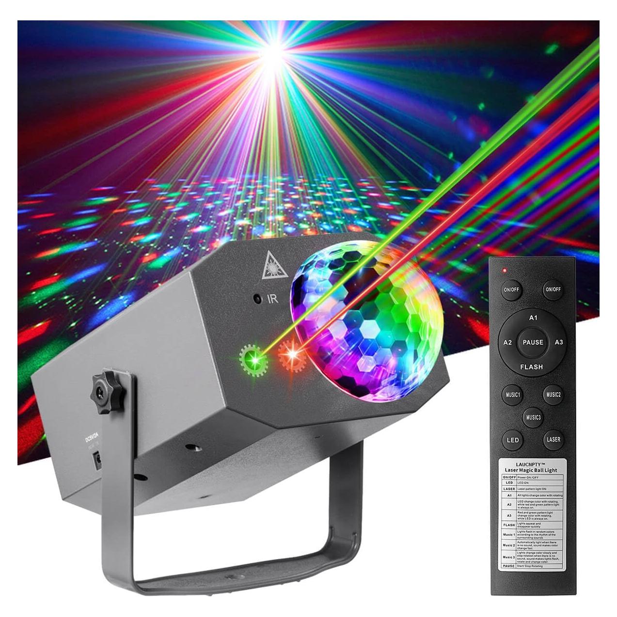 Luces de Bola de Disco LED Laucnpty con Control Remoto y USB