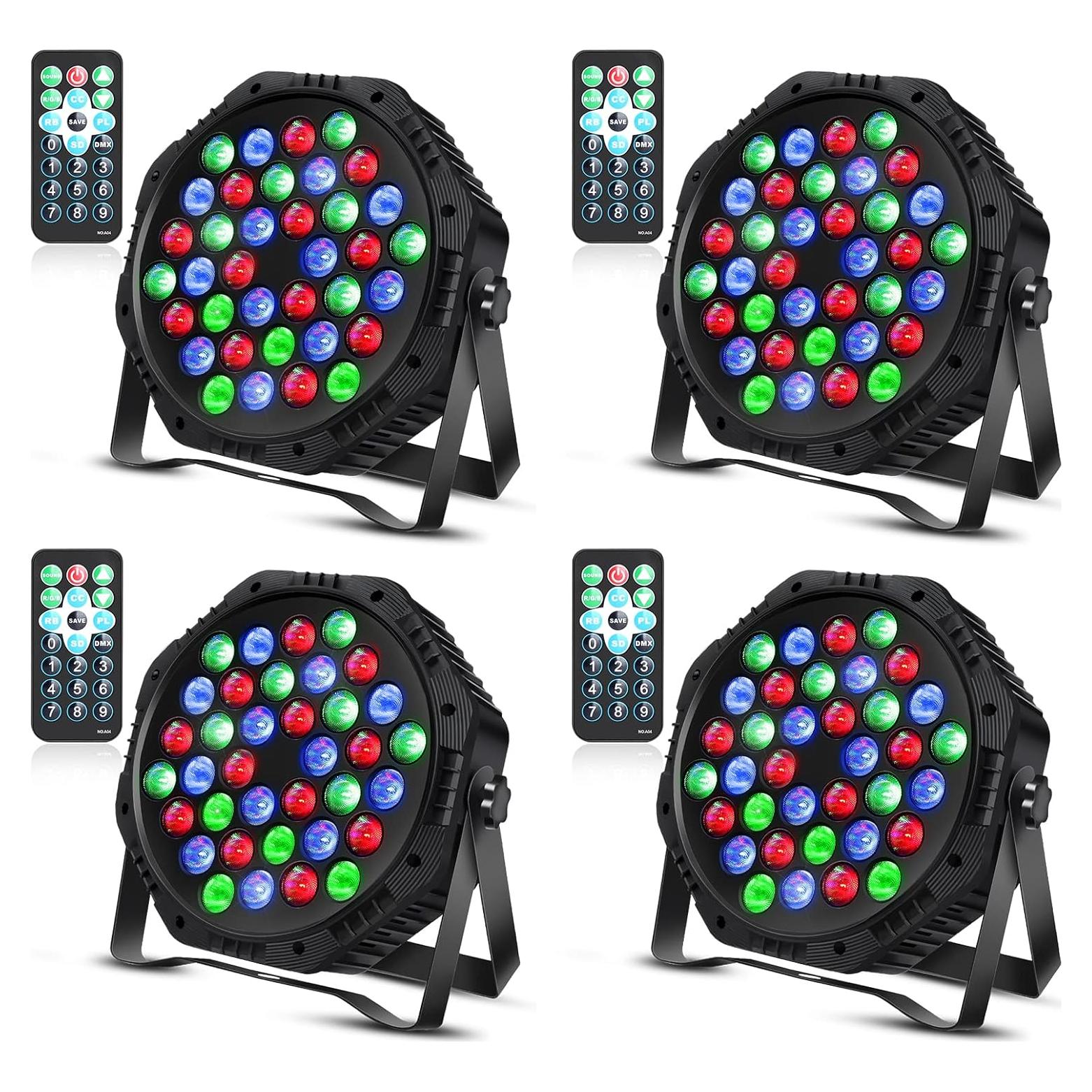 Luces Par LED RGB Klmnduo 36W con Control Remoto y DMX