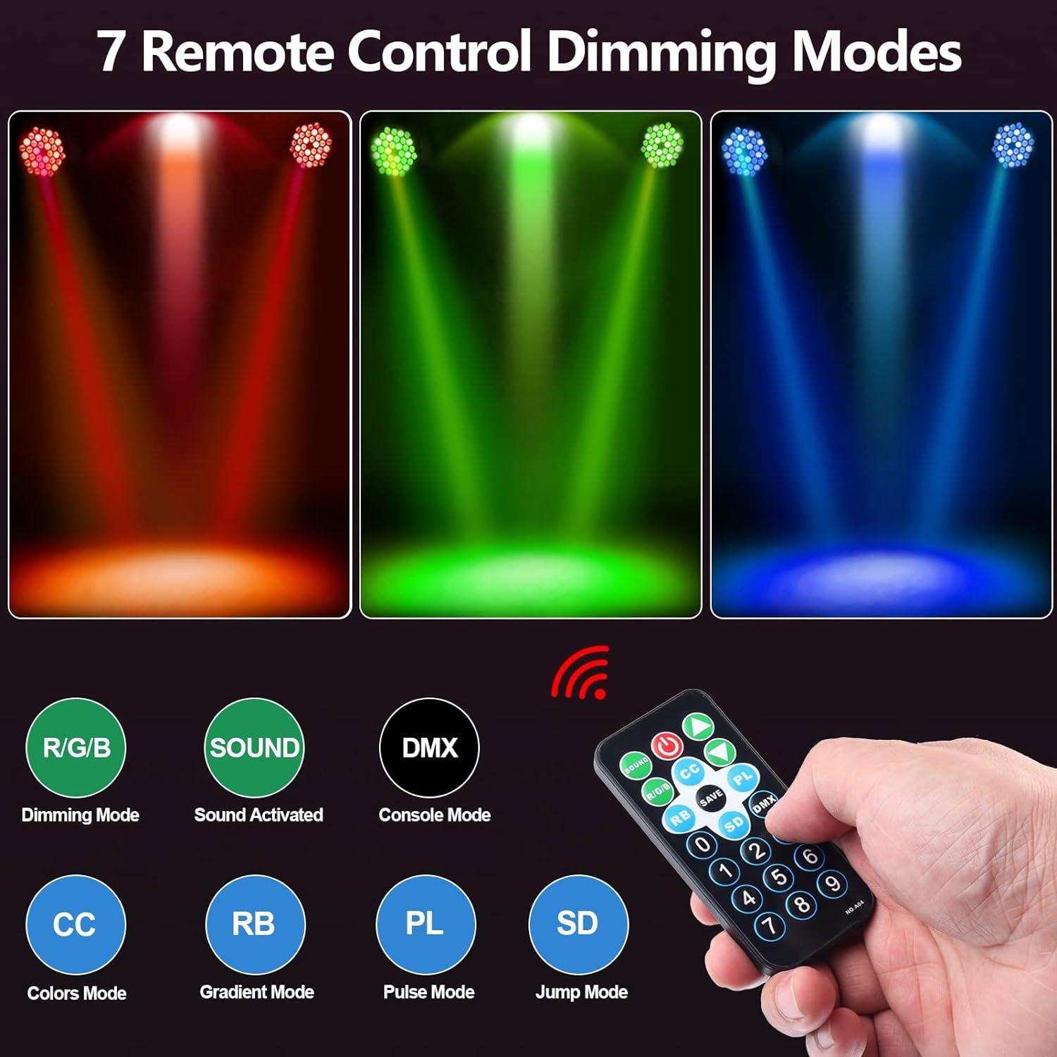 Luces Par LED RGB Klmnduo 36W con Control Remoto y DMX