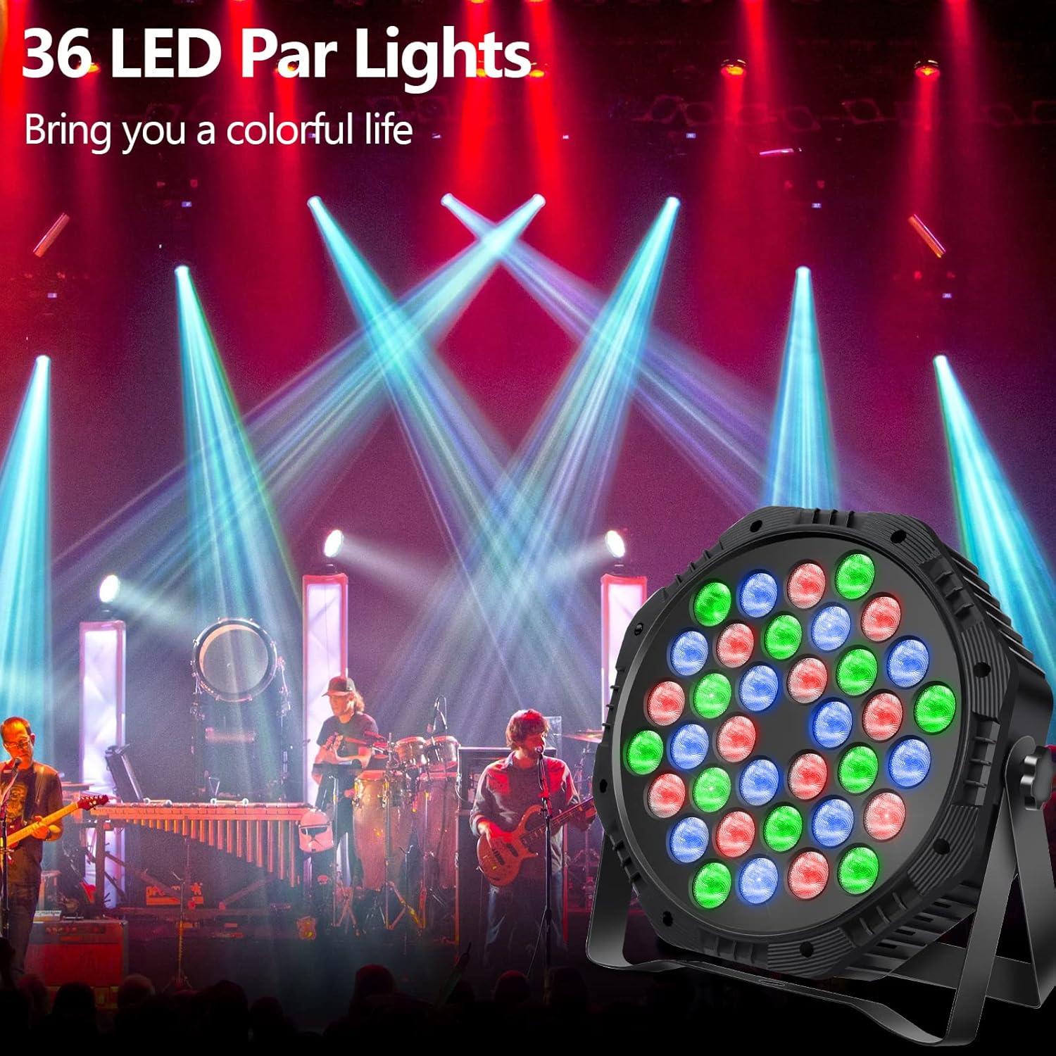 Luces Par LED RGB Klmnduo 36W con Control Remoto y DMX