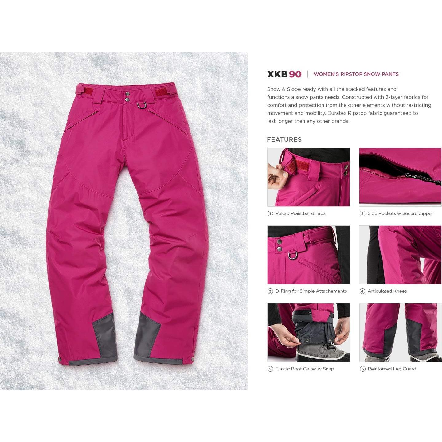Pantalones de Nieve TSLA para Mujeres X-Large Impermeables