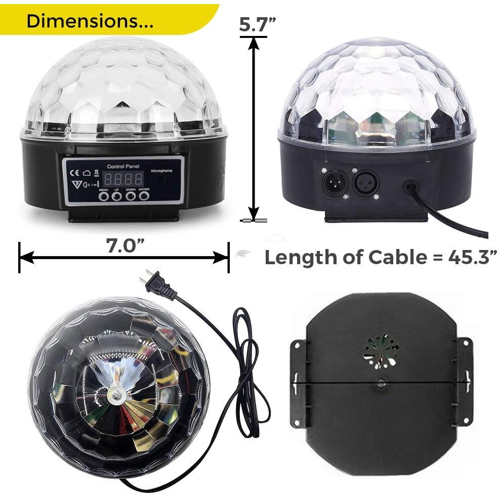 Bola de Disco LED NuLights 5" RGB Control DMX y Sonido