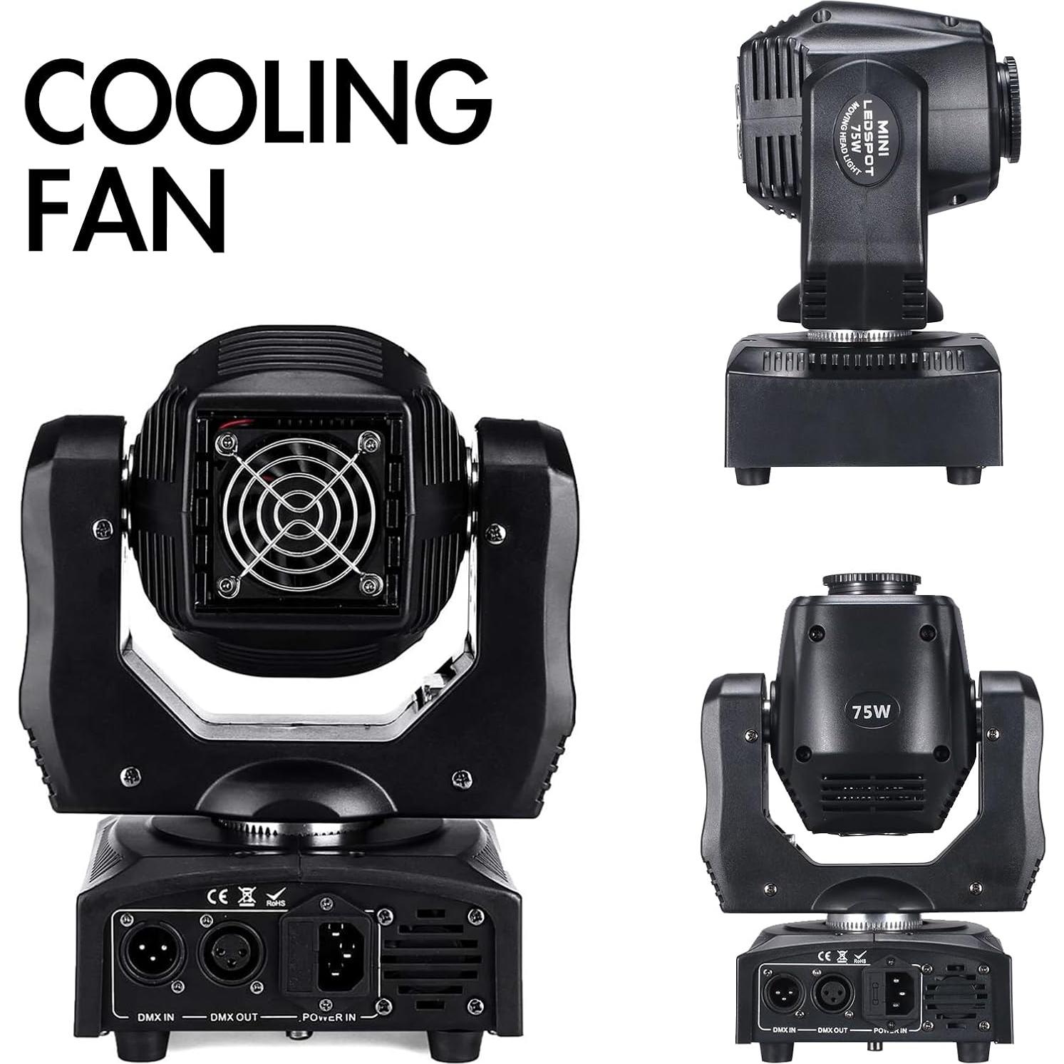 Luz de Cabeza Móvil LED 75W HYUDJ con Prisma y 8 Gobos