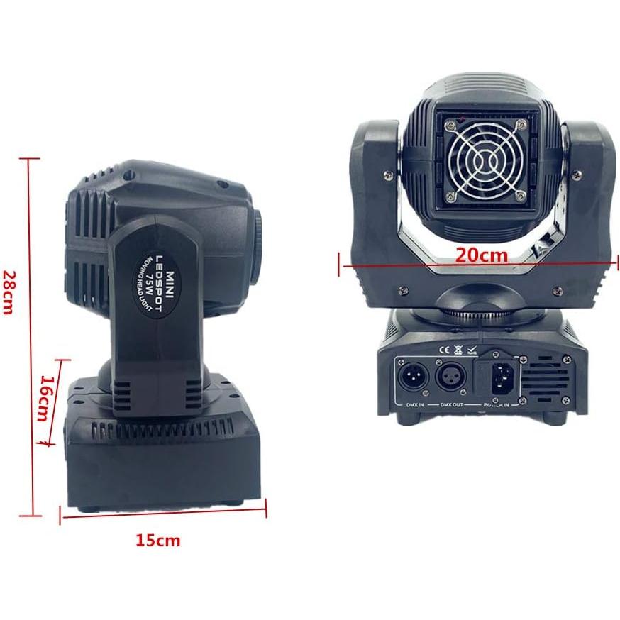 Luz de Cabeza Móvil LED 75W HYUDJ con Prisma y 8 Gobos