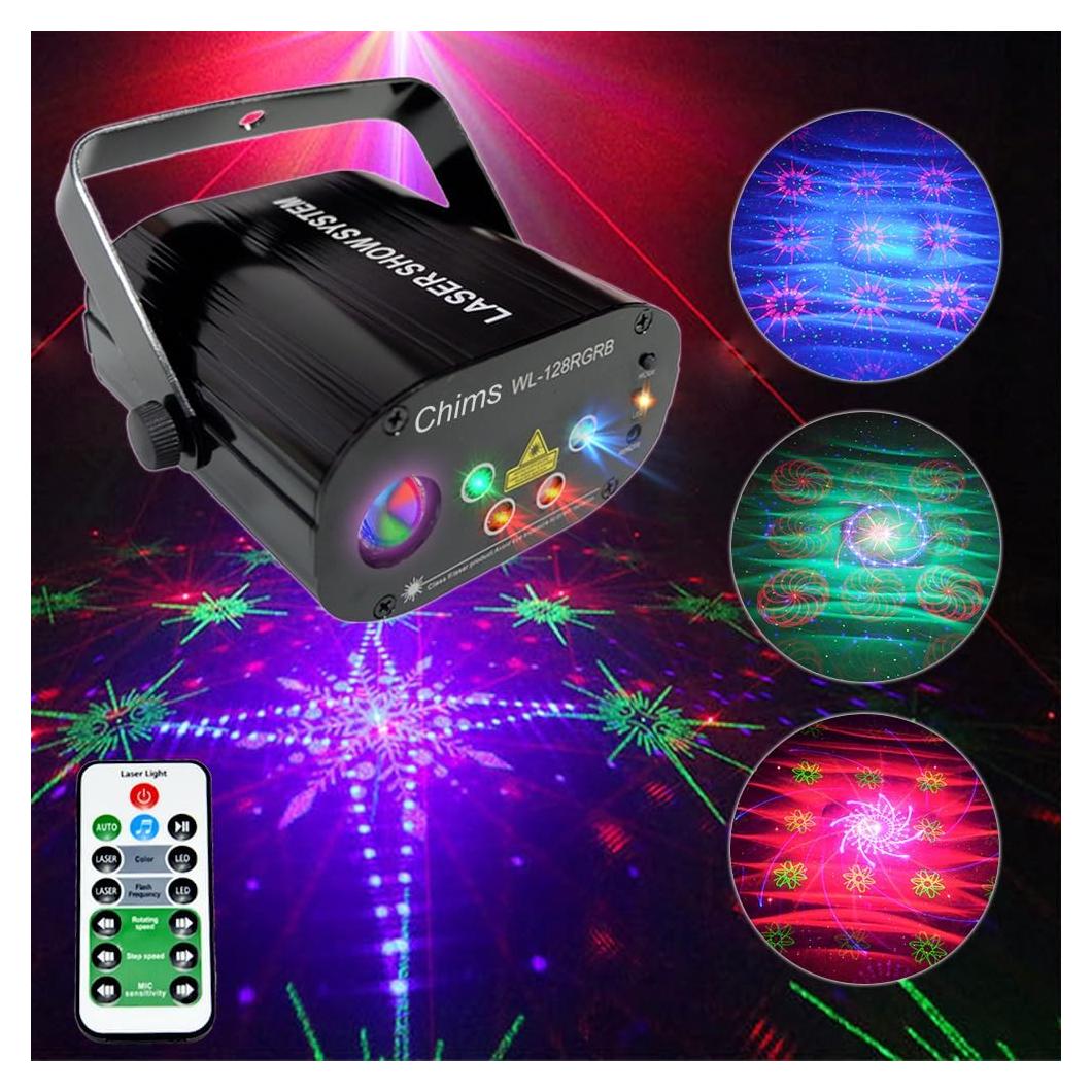 Luces de Fiesta LED Chims WL128RGRB RGB 128 Patrones Portátil