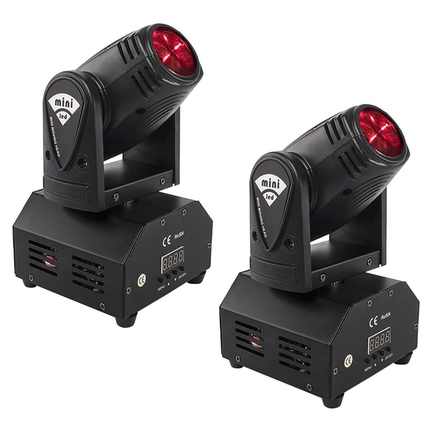 Luces de Cabeza Móvil SHEHDS 10W RGBW 4en1 - 2 Paquete