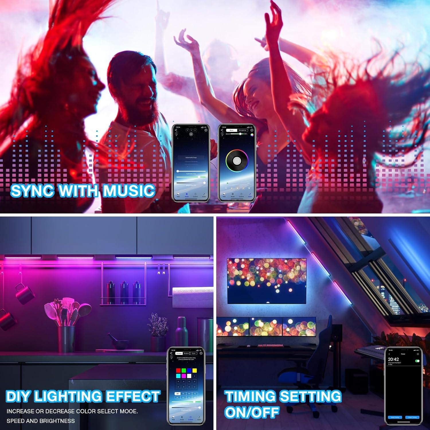 Barras de Luz LED OPPSK 40cm 36W RGB Control Remoto APP