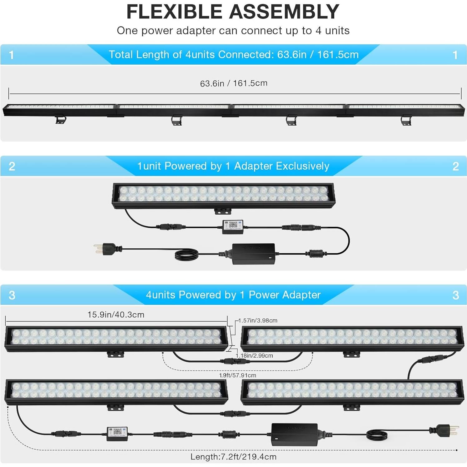 Barras de Luz LED OPPSK 40cm 36W RGB Control Remoto APP