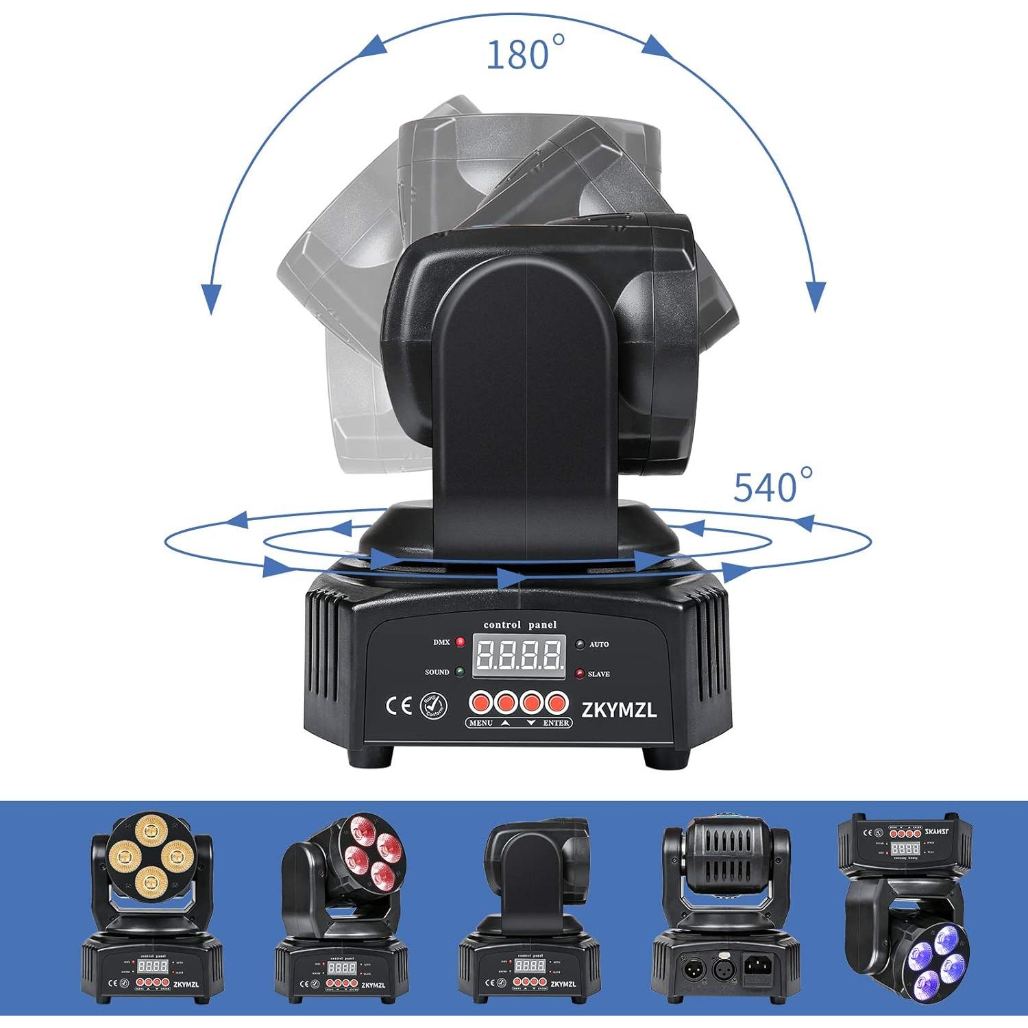 Luz de Escenario LED ZKYMZL PY-50 50W Cabeza Móvil RGBWA/UV