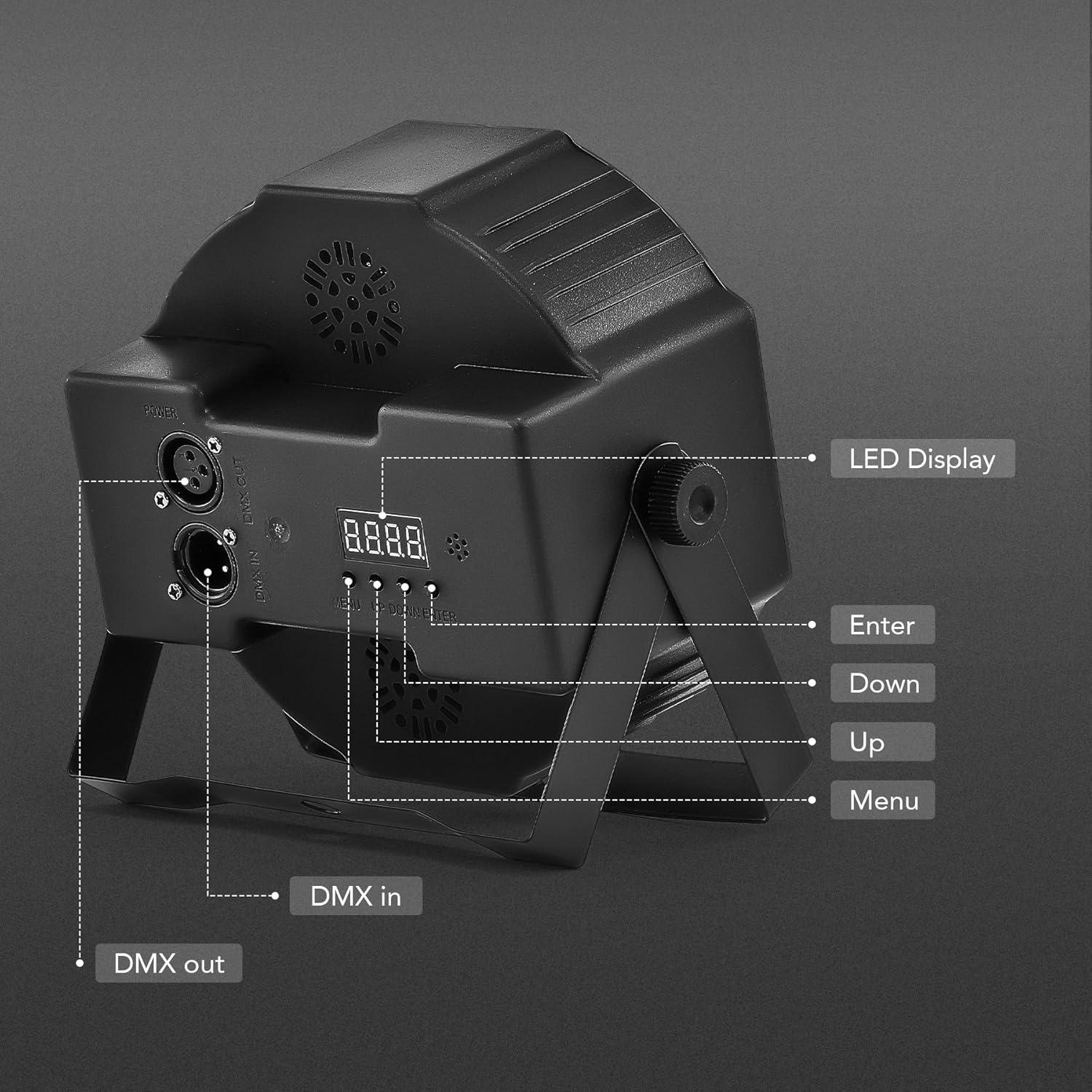 Luces de Escenario LED DMX CO-Z, Paquete de 8 Par Can RGB 18x3W