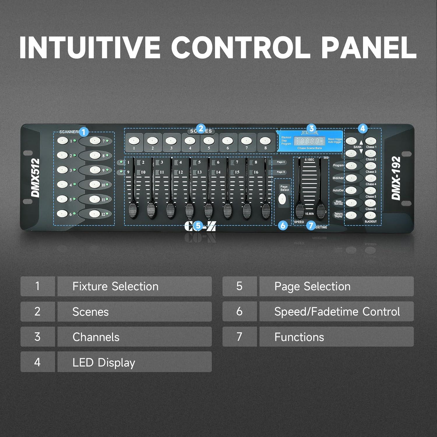 Luces de Escenario LED DMX CO-Z, Paquete de 8 Par Can RGB 18x3W