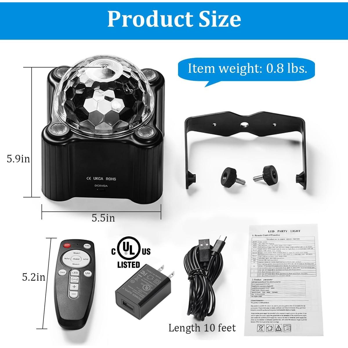 Luces de Fiesta Estroboscópicas Laucnpty con Control Remoto