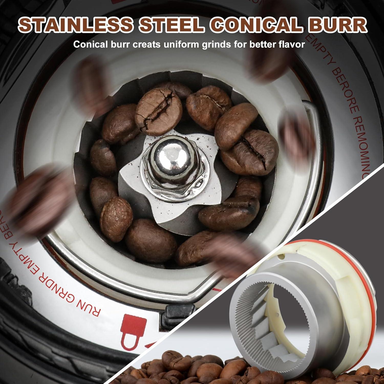 Molino de café eléctrico binROC con 48 configuraciones y temporizador