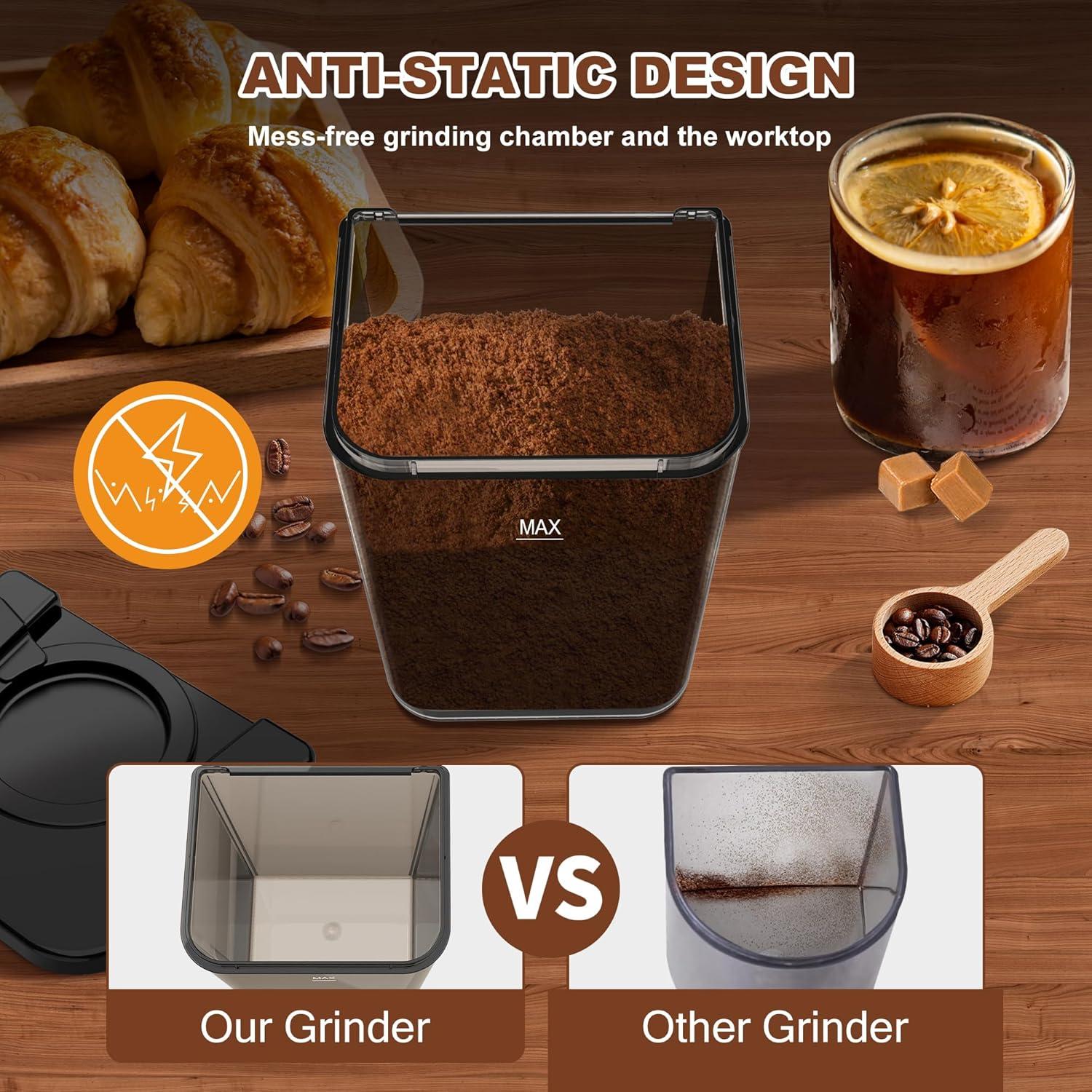 Molino de café eléctrico binROC con 48 configuraciones y temporizador