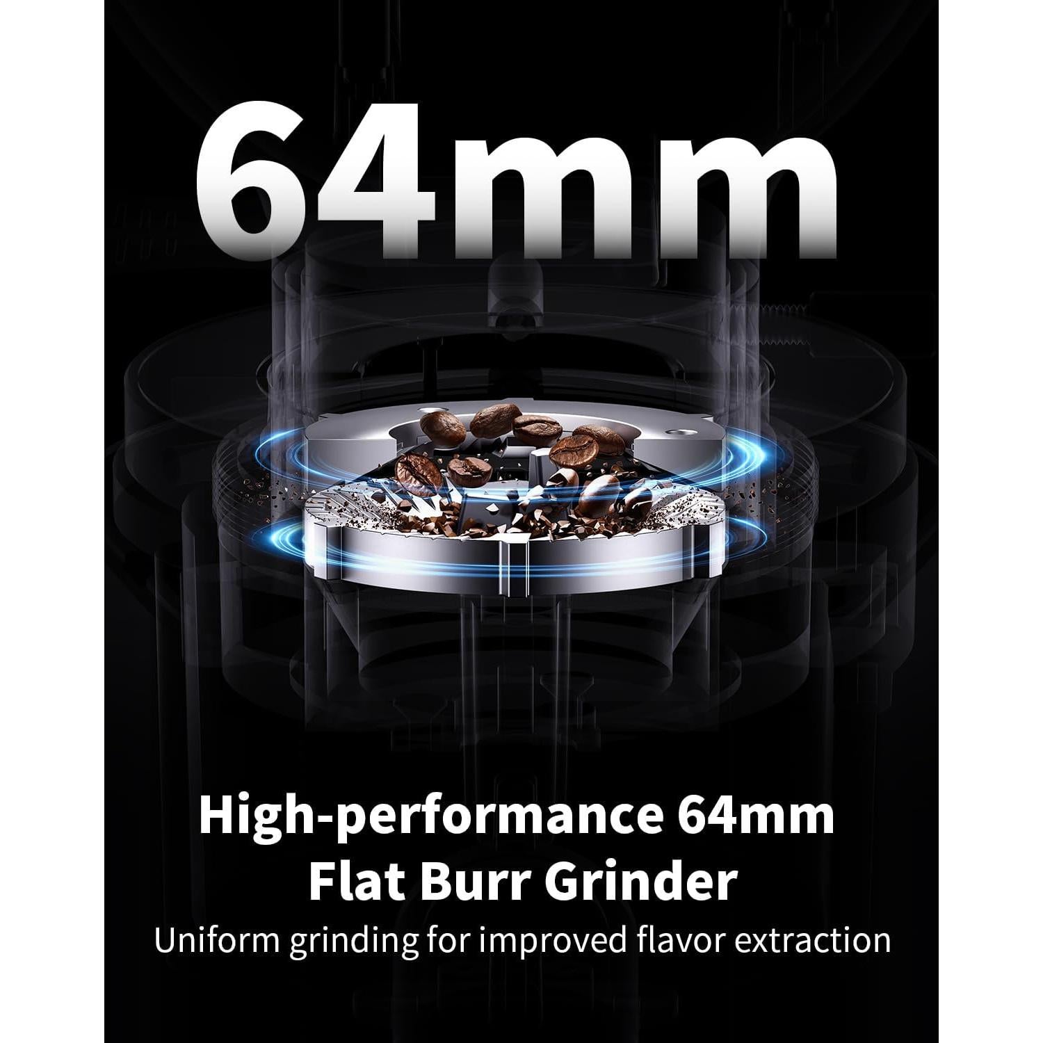 Molinillo de Café SHARDOR CG301 64mm Antiestático con Pantalla LED