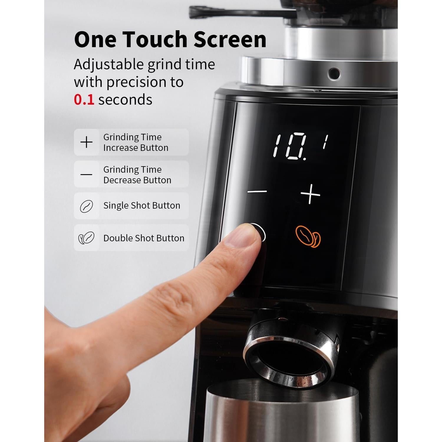 Molinillo de Café SHARDOR CG301 64mm Antiestático con Pantalla LED