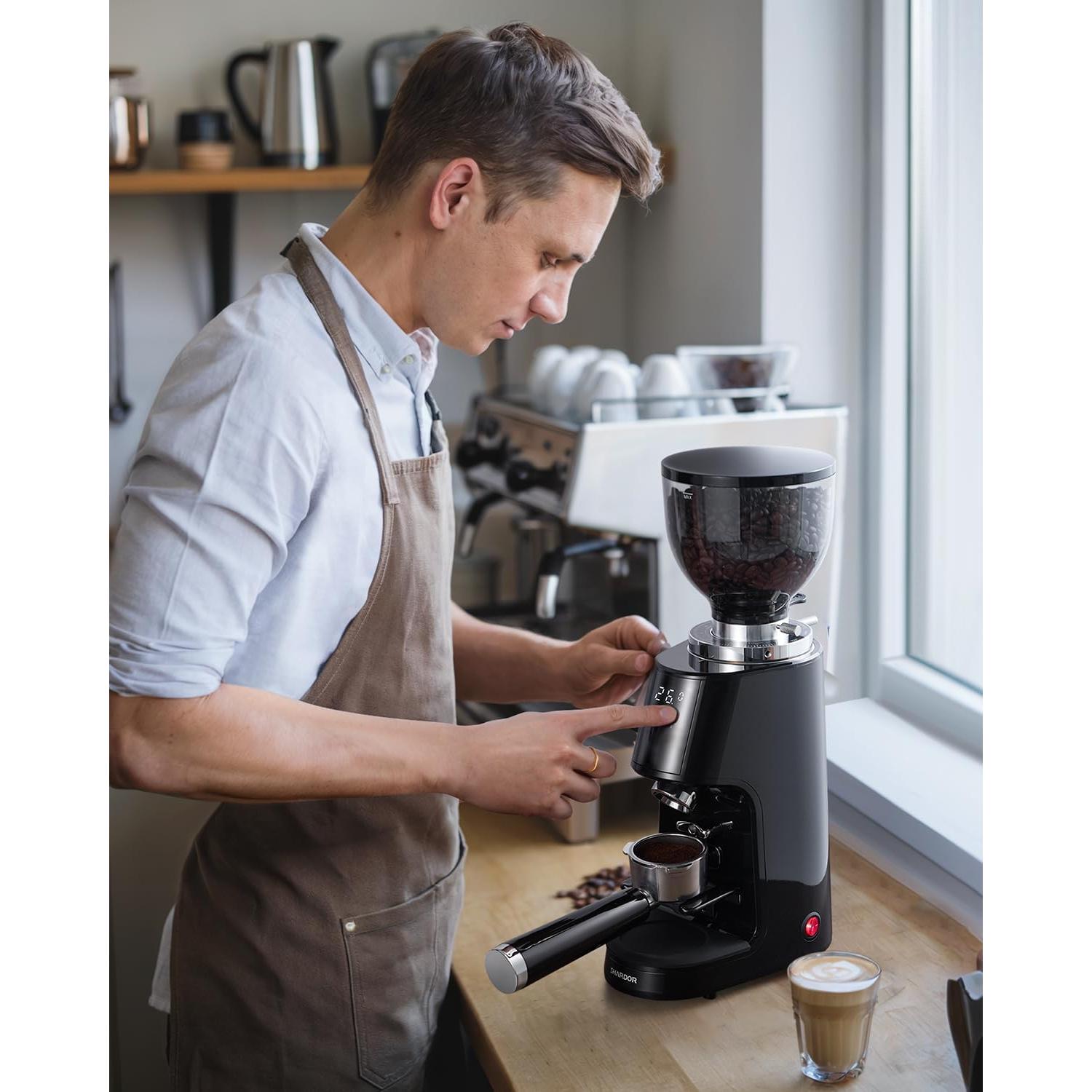 Molinillo de Café SHARDOR CG301 64mm Antiestático con Pantalla LED