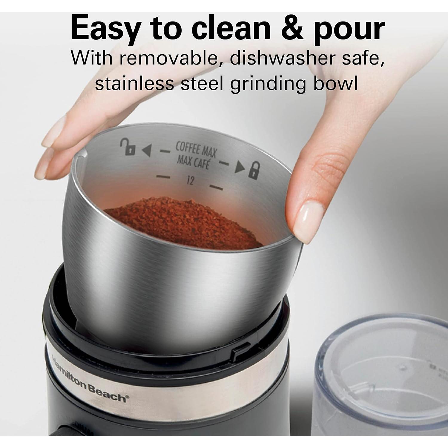 Molino de café eléctrico Hamilton Beach 80396C 10 oz acero inoxidable