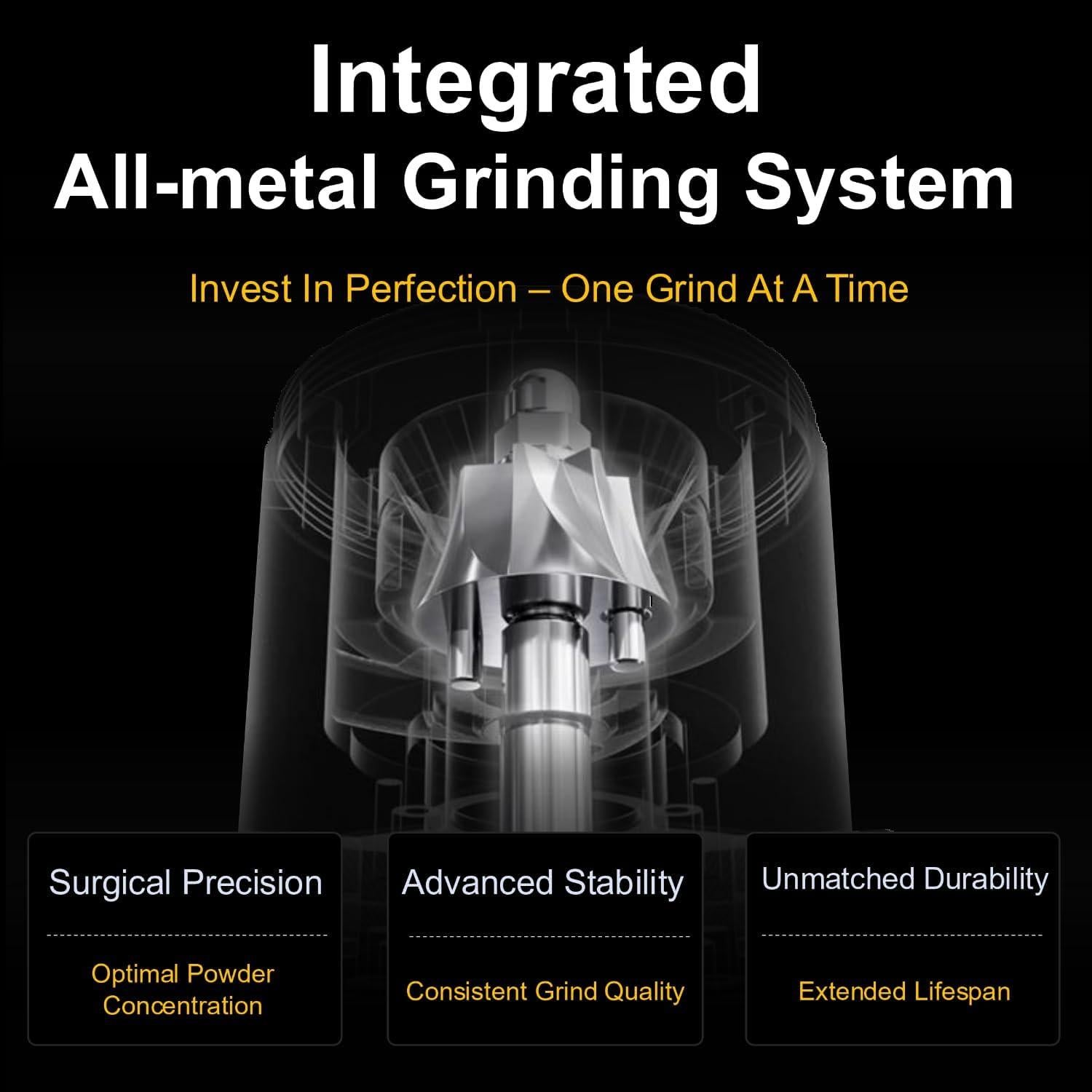 Molino de café eléctrico Viesimple Gen 4, 2.52 kg, diseño antiestático