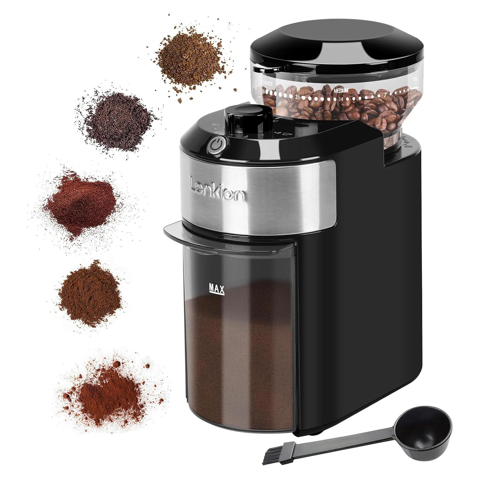 Molino de Café Burr Eléctrico Lonkion 28 Ajustes 12 Tazas