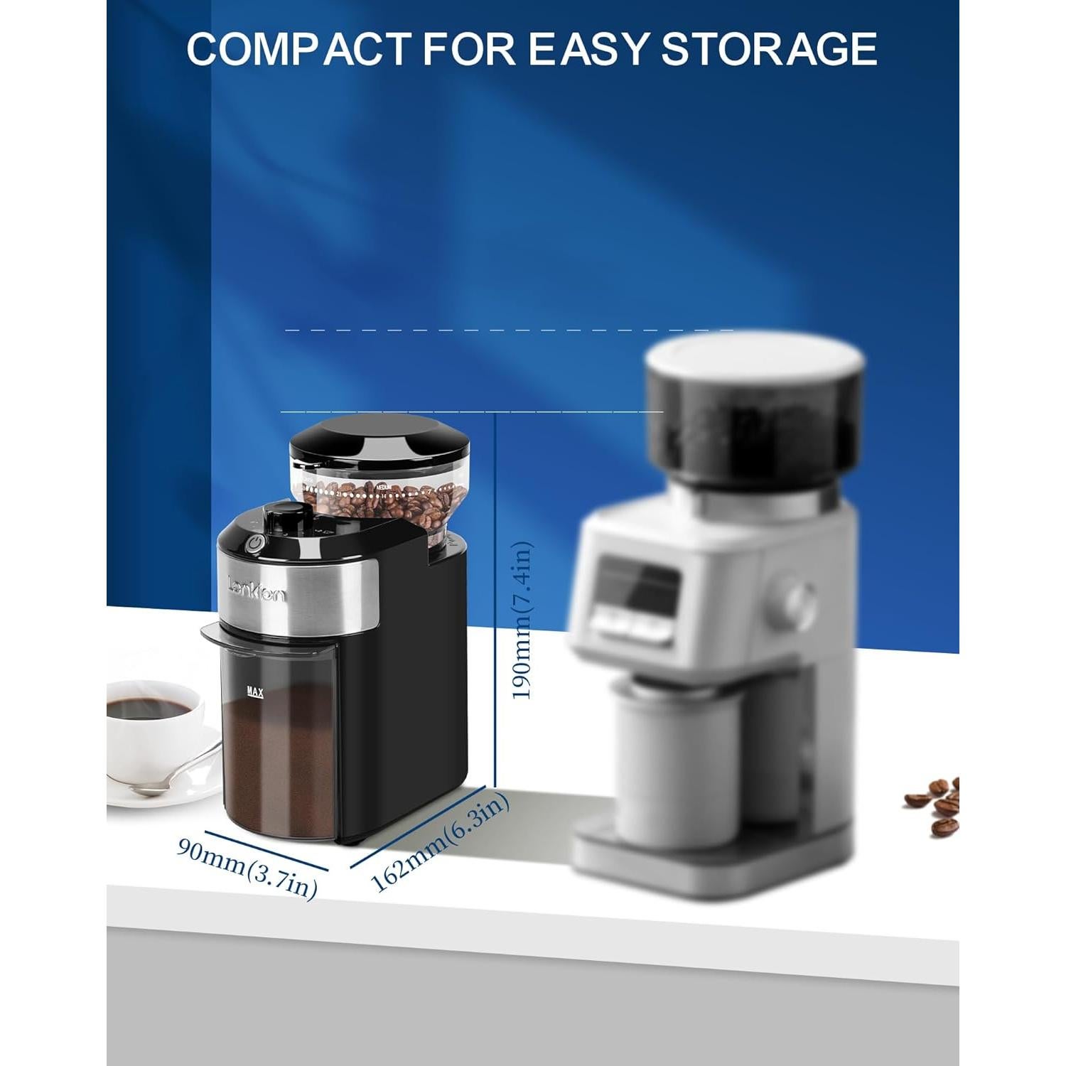 Molino de Café Burr Eléctrico Lonkion 28 Ajustes 12 Tazas