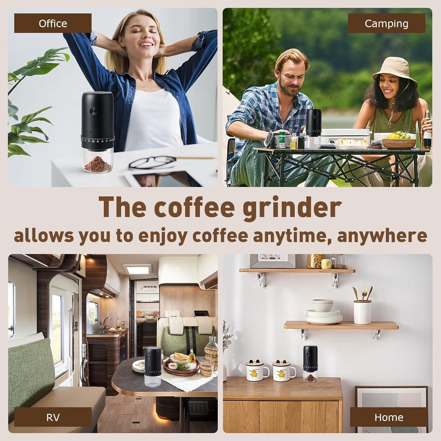 Molino de café eléctrico portátil Syaonrst 1800mAh 40 ajustes